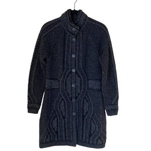 Inis Crafts Nordic Merino Wool Cardigan Sweater Jacket